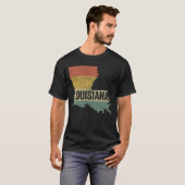 Louisiana  Retro Sunset State Map T-shirt (Voorkant volledig)