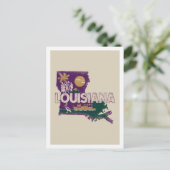 Louisiana Retro Travel Design Iconische Verenigde  Briefkaart (Staand voorkant)