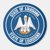 Louisiana Round Emblem Magneet (Voorkant)