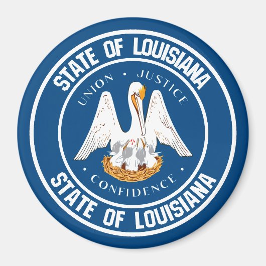 Louisiana Round Emblem Magneet (Voorkant)