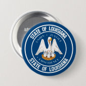 Louisiana Round Emblem Ronde Button 7,6 Cm (Voorkant /achterkant)