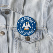 Louisiana Round Emblem Ronde Button 7,6 Cm (In situ)