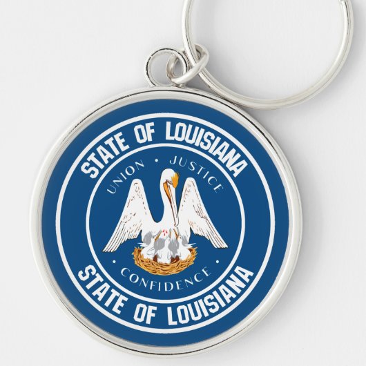 Louisiana Round Emblem Sleutelhanger (Voorkant)