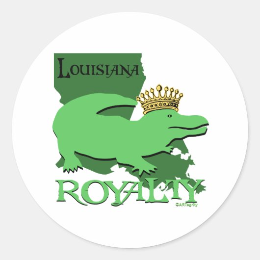 Louisiana Royalty-vrije (groene gator) Ronde Sticker (Voorkant)