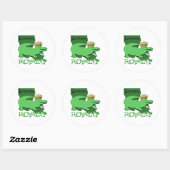 Louisiana Royalty-vrije (groene gator) Ronde Sticker (Vel)