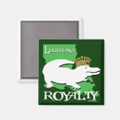 Louisiana Royalty-vrije (witte gator) Magneet (Voorkant / Achterkant)