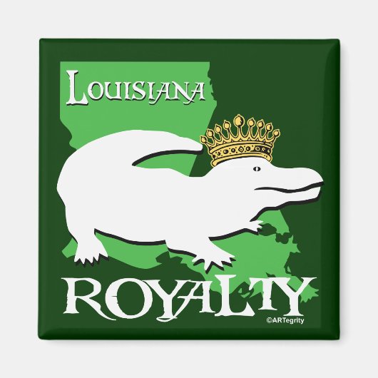 Louisiana Royalty-vrije (witte gator) Magneet (Voorkant)