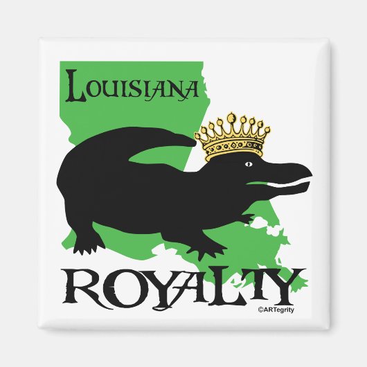 Louisiana Royalty-vrije (zwarte gator) Magneet (Voorkant)