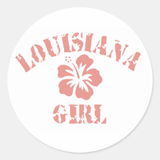 Louisiana roze meisje ronde sticker