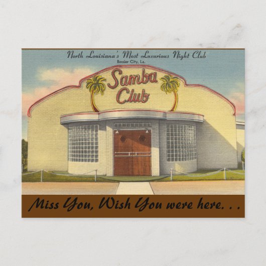 Louisiana, Samba Club, Bossier City Briefkaart (Voorkant)