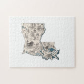 Louisiana Shaped Creole  Afbeelding Map Cajun Legpuzzel (Horizontaal)