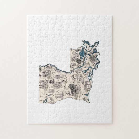 Louisiana Shaped Creole  Afbeelding Map Cajun Legpuzzel (Verticaal)
