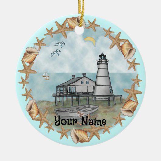 Louisiana Shells Vuurtoren Ornament (Voorkant)
