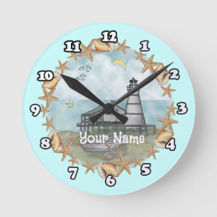 Louisiana Shells Vuurtorenklok Ronde Klok