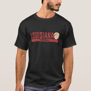 Louisiana Softball Coach Team Retro Softba T-shirt