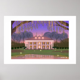Louisiana Southern Mansion House Grote lettertjes Poster