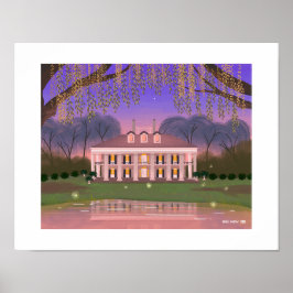 Louisiana Southern Mansion House Kunstprint Poster