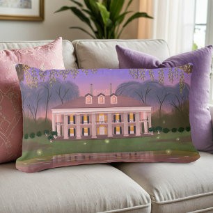 Louisiana Southern Mansion House Paarse Kussen
