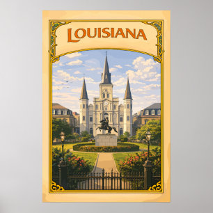 Louisiana St. Louis Kathedraal Vintage Poster
