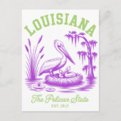 Louisiana staat in de staat Pelican. 1812 Pelikaan Briefkaart (Voorkant)