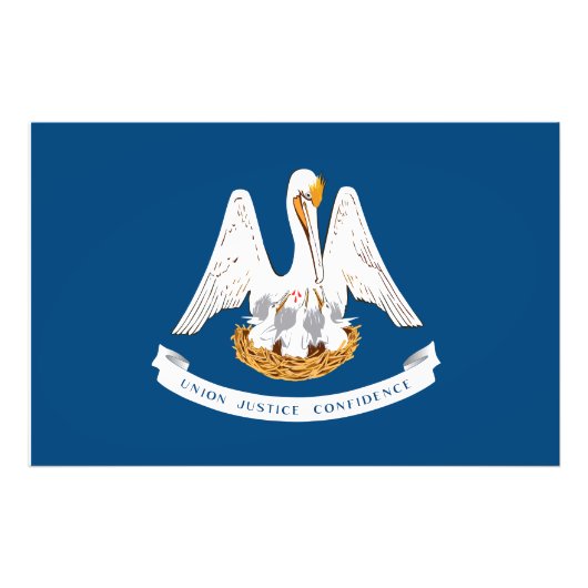 Louisiana Staat Vlag USA Foto Afdruk (Voorkant)