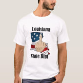 Louisiana staat vogel T-shirt middelvinger vlag (Voorkant)