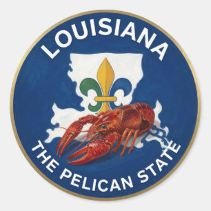 Louisiana Staatstrots Pelikaan Embleem 🐦 Ronde Sticker