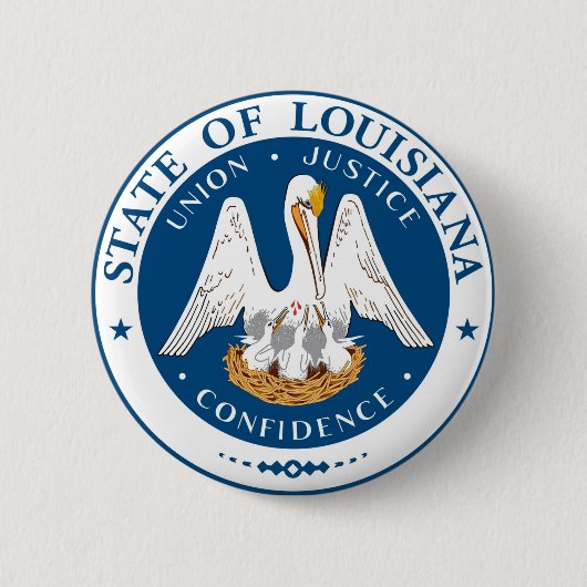 Louisiana staatsvlag Amerikaanse zeehond Ronde Button 5,7 Cm (Voorkant)