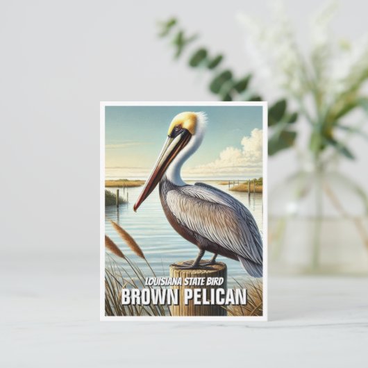 Louisiana State Bird Brown Pelican Briefkaart (Staand voorkant)