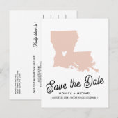 LOUISIANA State Destination Weddenschap IEDERE KLE Aankondigingskaart (Voorkant / Achterkant)