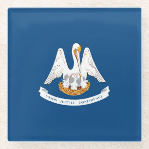 Louisiana State Flag Design Decor Glazen Onderzetter