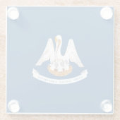 Louisiana State Flag Design Decor Glazen Onderzetter (Achterkant)