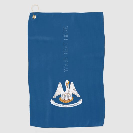 Louisiana State Flag Design Jouw tekst op een Golfhanddoek (Voorkant)