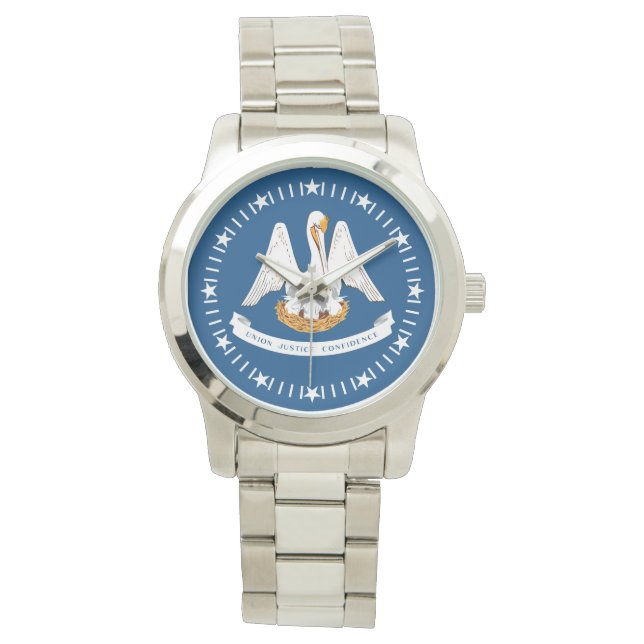 Louisiana State Flag Star Dial Design Horloge (Voorkant)