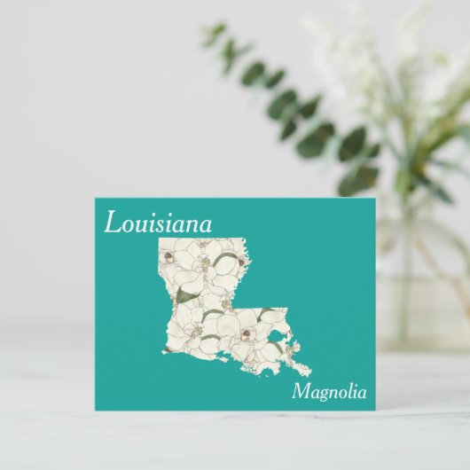 Louisiana State Flower Collage Map Briefkaart (Staand voorkant)