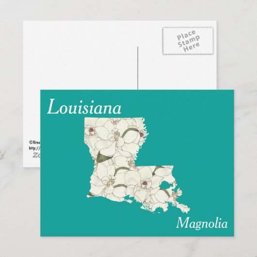 Louisiana State Flower Collage Map Briefkaart (Voorkant / Achterkant)