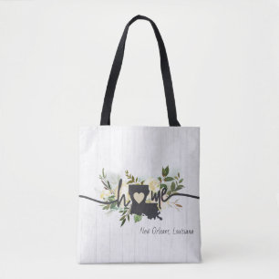 Louisiana State gepersonaliseerd uw huis stad rust Tote Bag