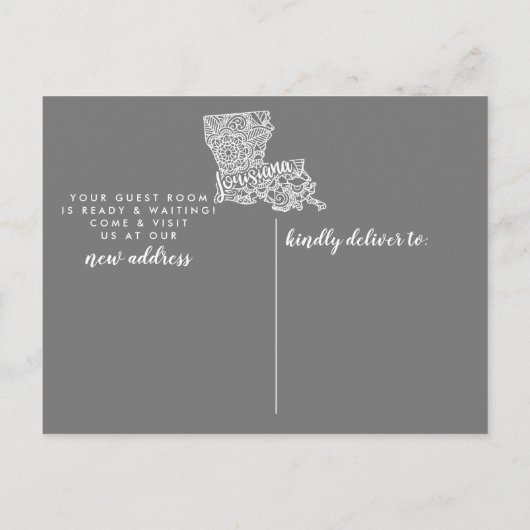 LOUISIANA State Moving Aankondiging Post Kaart (Achterkant)