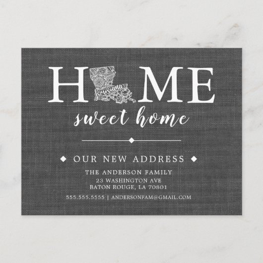 LOUISIANA State Moving Aankondiging Post Kaart (Voorkant)