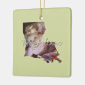 Louisiana State Photo insert and town name Keramisch Ornament (Links)