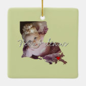Louisiana State Photo insert and town name Keramisch Ornament (Achterkant)