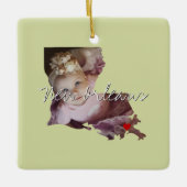 Louisiana State Photo insert and town name Keramisch Ornament (Voorkant)