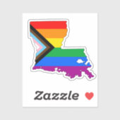 Louisiana State Pride LGBTQ Progress Pride Sticker (Vel)
