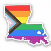 Louisiana State Pride LGBTQ Progress Pride Sticker (Voorkant)