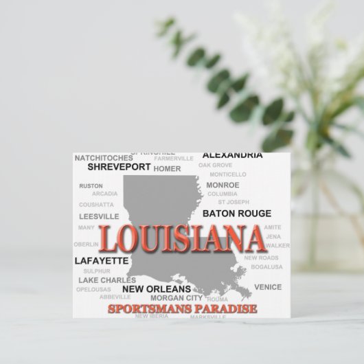 Louisiana State Pride Map Silhouette Briefkaart (Staand voorkant)