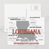 Louisiana State Pride Map Silhouette Briefkaart (Voorkant / Achterkant)