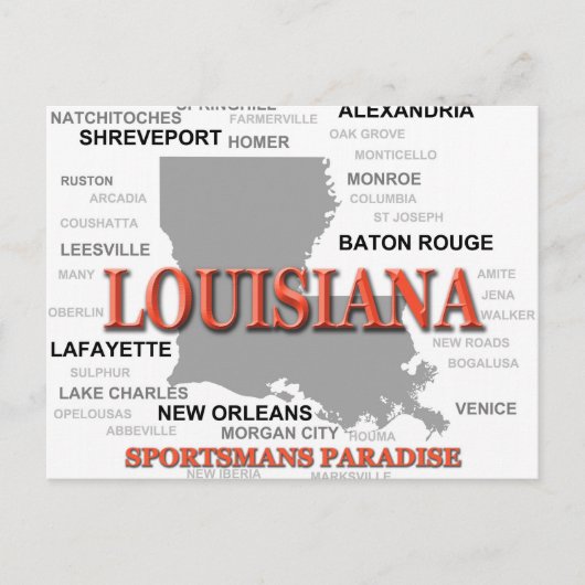 Louisiana State Pride Map Silhouette Briefkaart (Voorkant)