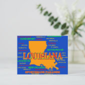 Louisiana State Pride Map Silhouette Briefkaart (Staand voorkant)