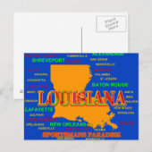 Louisiana State Pride Map Silhouette Briefkaart (Voorkant / Achterkant)
