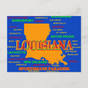 Louisiana State Pride Map Silhouette Briefkaart